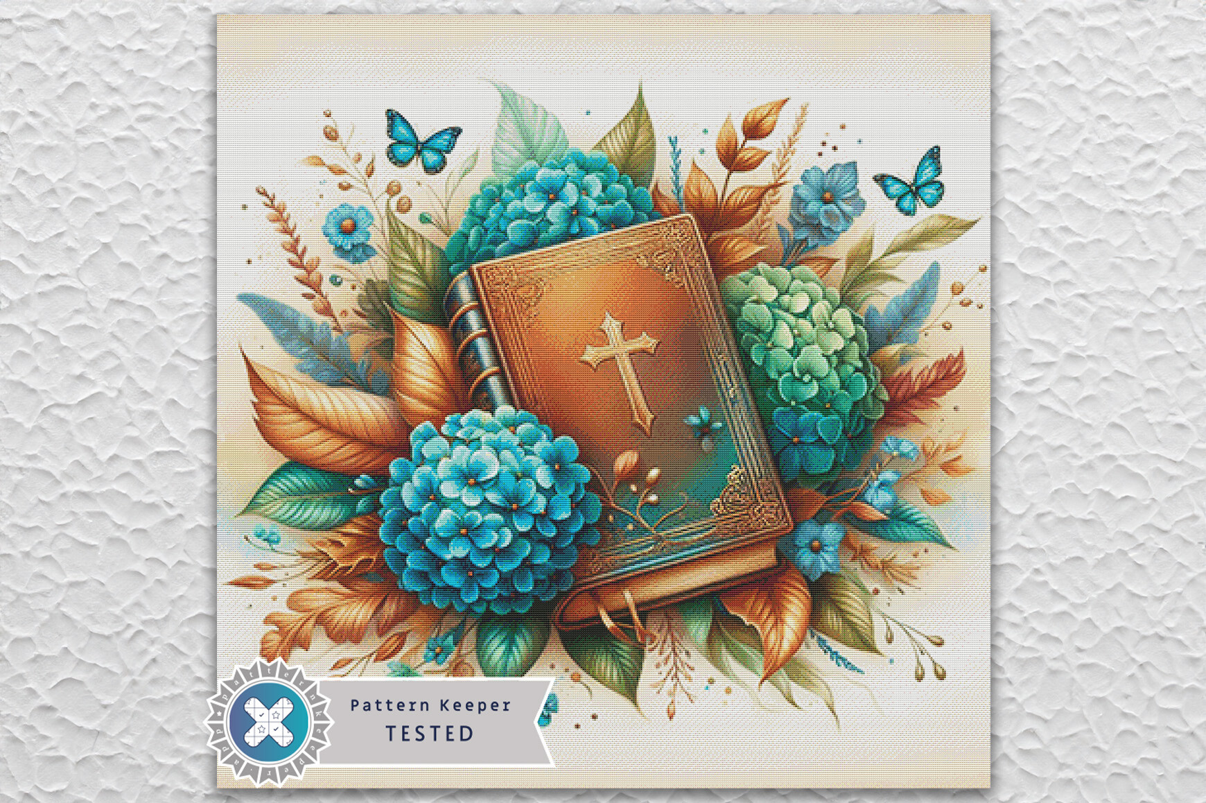 Hydrangea Bible Cross Stitch Pattern PDF