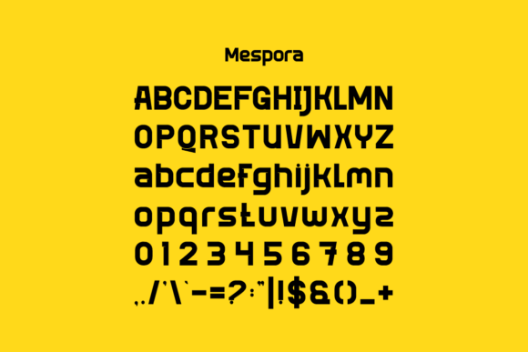 Mespora Font PNG with transparent background - Preview 1