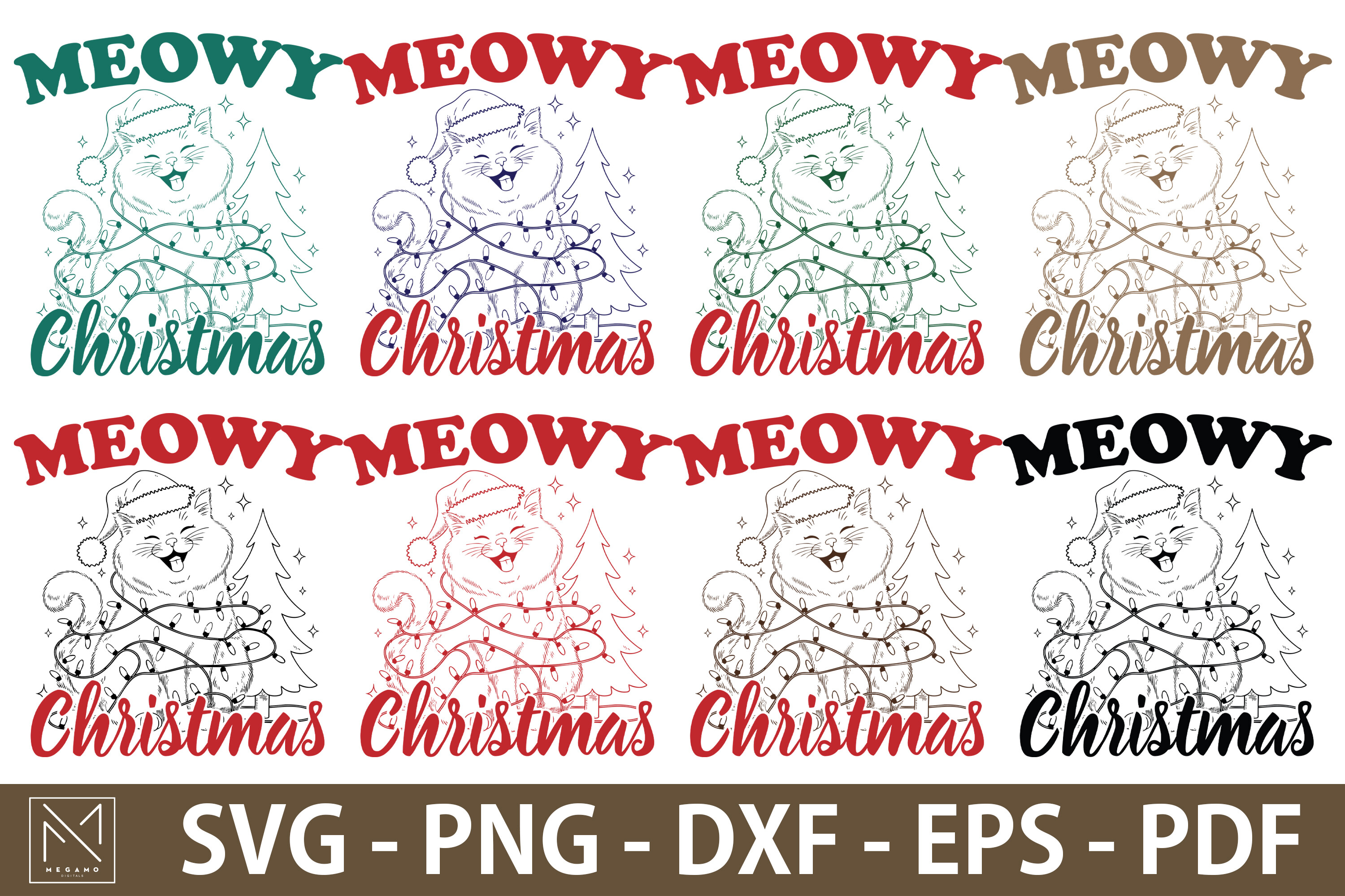 Meowy Christmas Design SVG Graphic by MEGAMO · Creative Fabrica