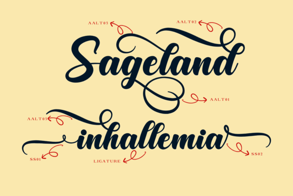Sageland Font PNG with transparent background - Preview 2