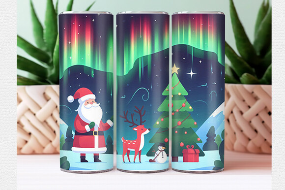 Santa Christmas Tumbler Wrap Graphic by Journey with Craft · Creative ...