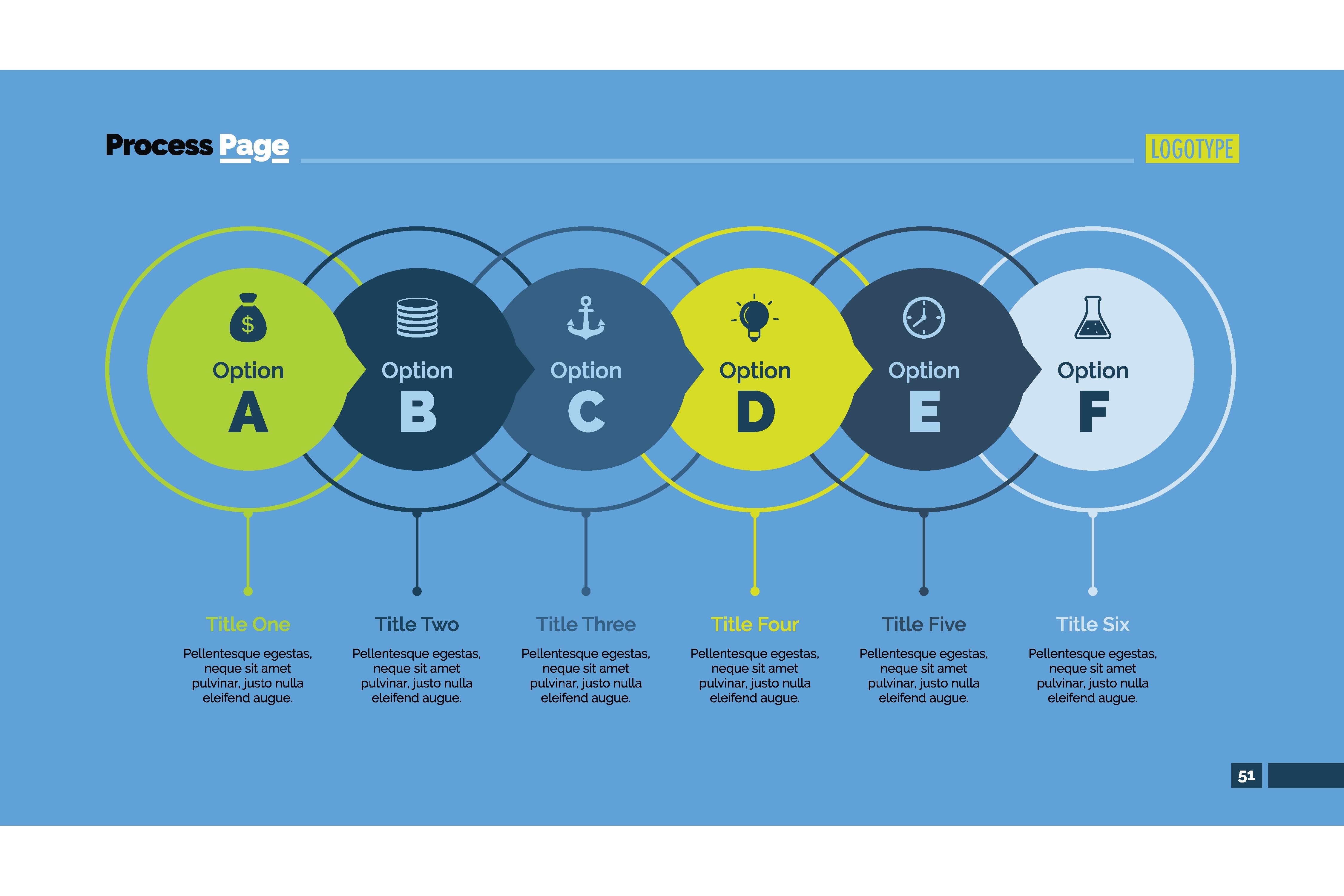 Six Options Process Chart. Business Data Graphic by pch.vector ...