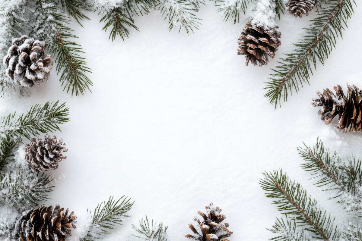 Snowy Pine Branches and Cones Form Graphic by Sun Sublimation ...