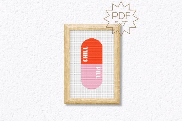 Trendy Cross Stitch Chill Pill Pattern