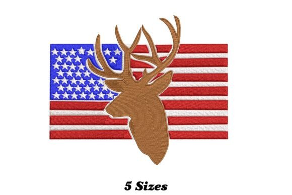 US American Flag Deer Antler