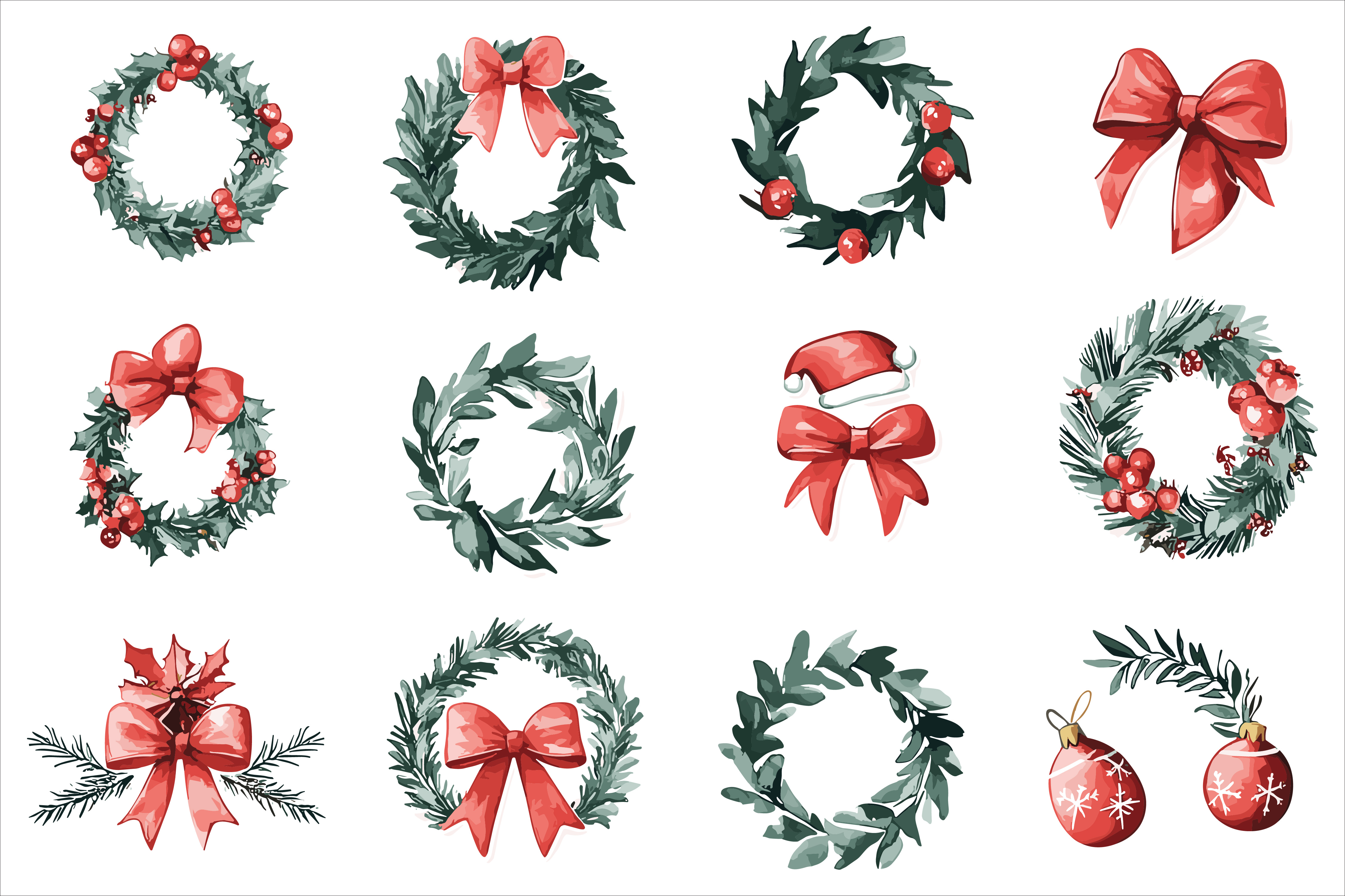 Merry Christmas Sticker Pack Vector Art