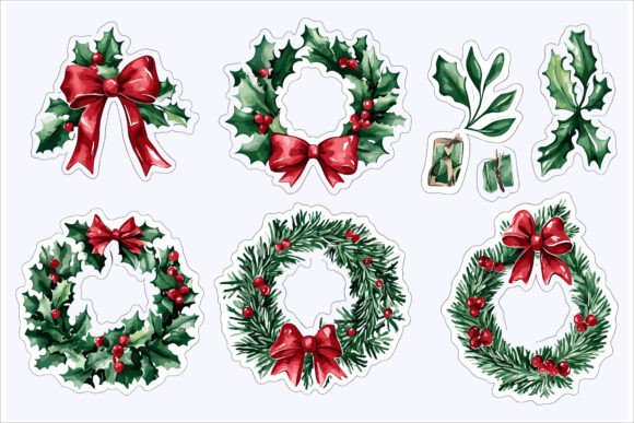 Merry Christmas Sticker Pack Vector Art