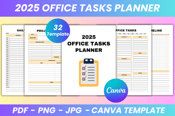 Office Tasks Planner Canva Kdp Graphics