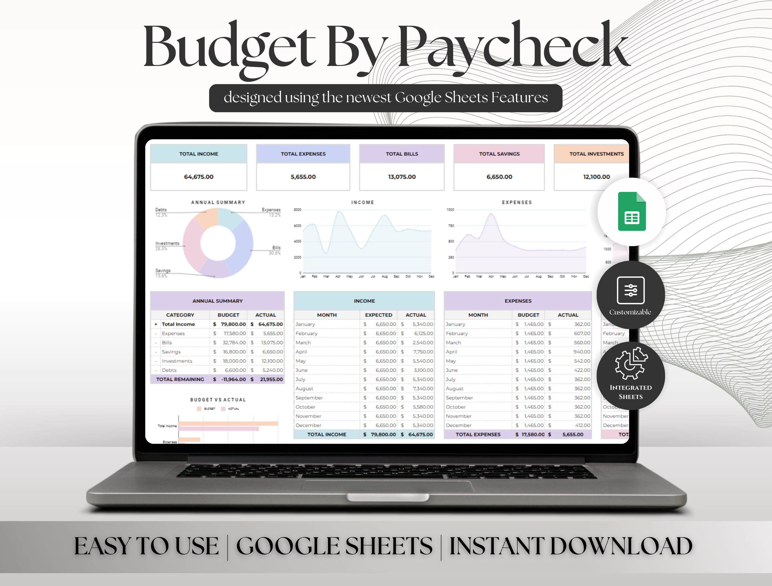 Budget by Paycheck Spreadsheet