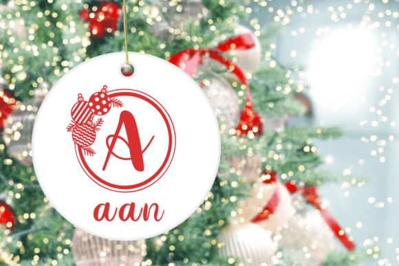 Christmas Balls Monogram Font PNG with transparent background - Preview 4