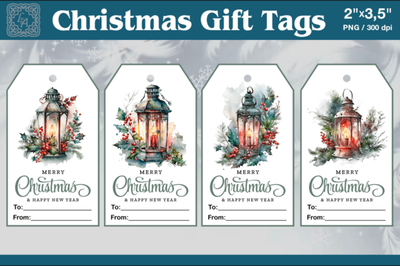 Christmas Gift Tags | 4 PNG