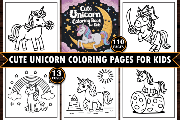 Cute Unicorn Coloring Pages for Kids