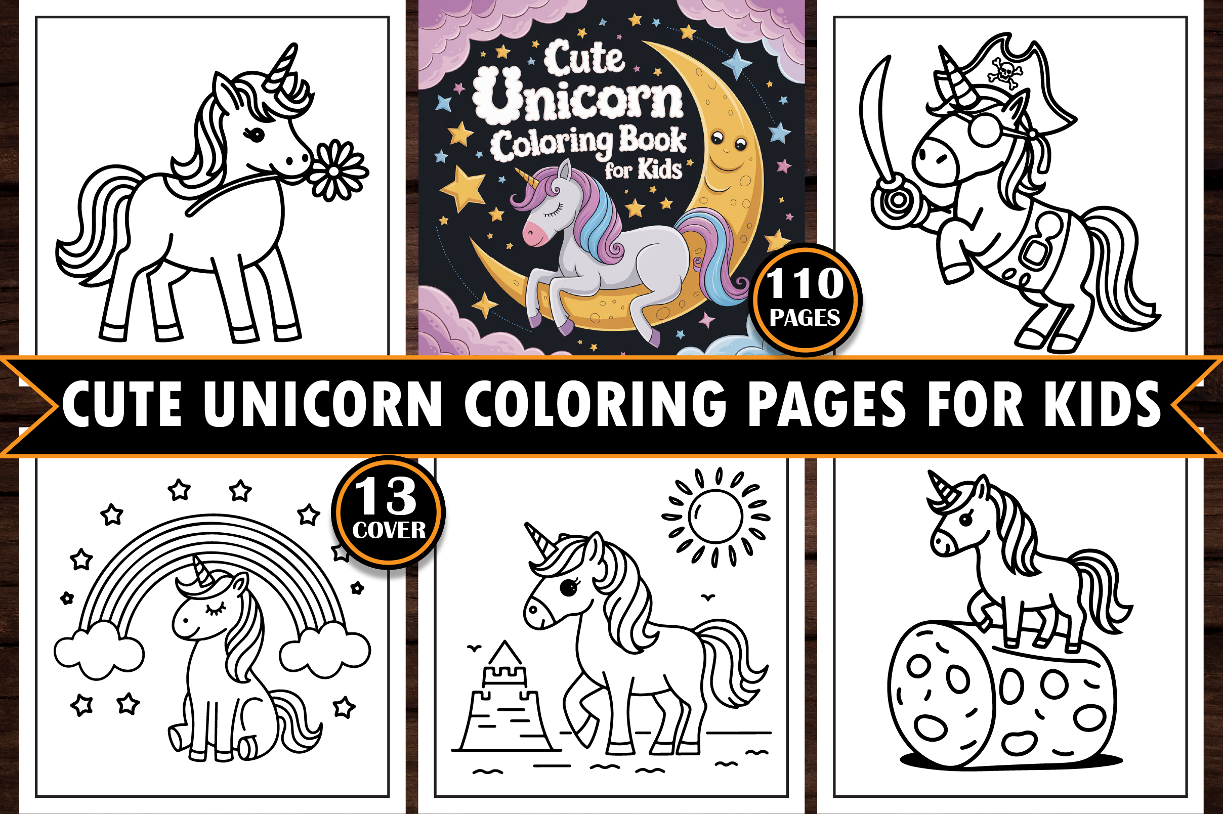 Cute Unicorn Coloring Pages for Kids