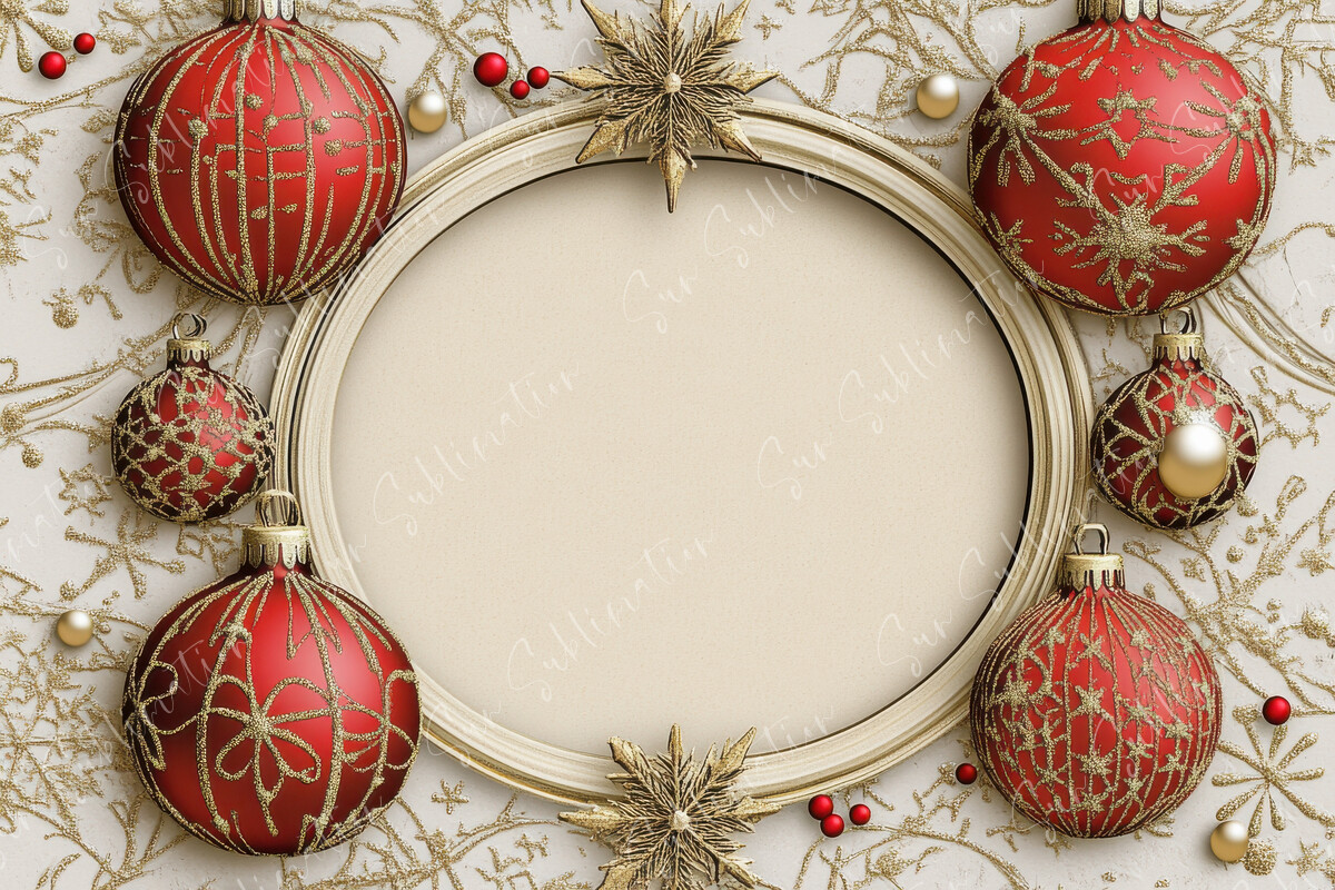 Elegant Christmas Frame with Red Graphic by Sun Sublimation · Creative ...