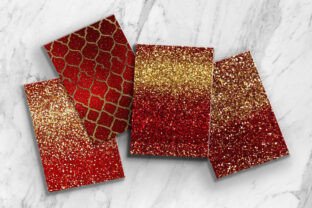 Elegant Red & Gold Glitter Digital Paper Graphic by ArtCursor ...