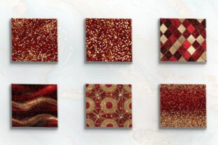 Elegant Red & Gold Glitter Digital Paper Graphic by ArtCursor ...