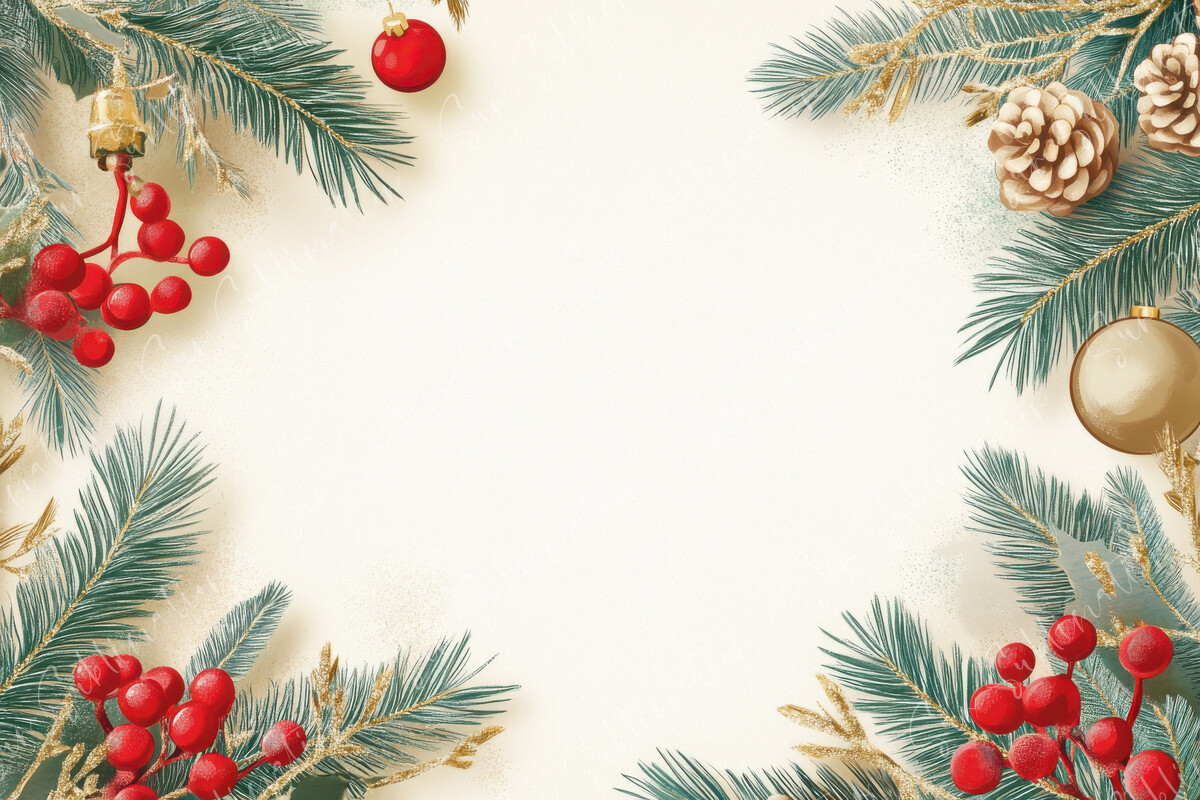 Festive Christmas Border with Pine Graphic by Sun Sublimation ...