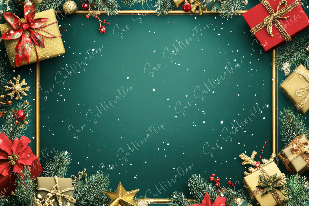 Festive Christmas Frame with Gifts Graphic by Sun Sublimation ...