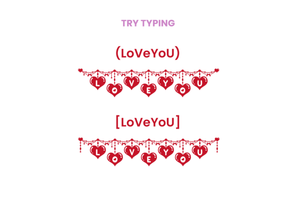 Festive Love Font PNG with transparent background - Preview 1