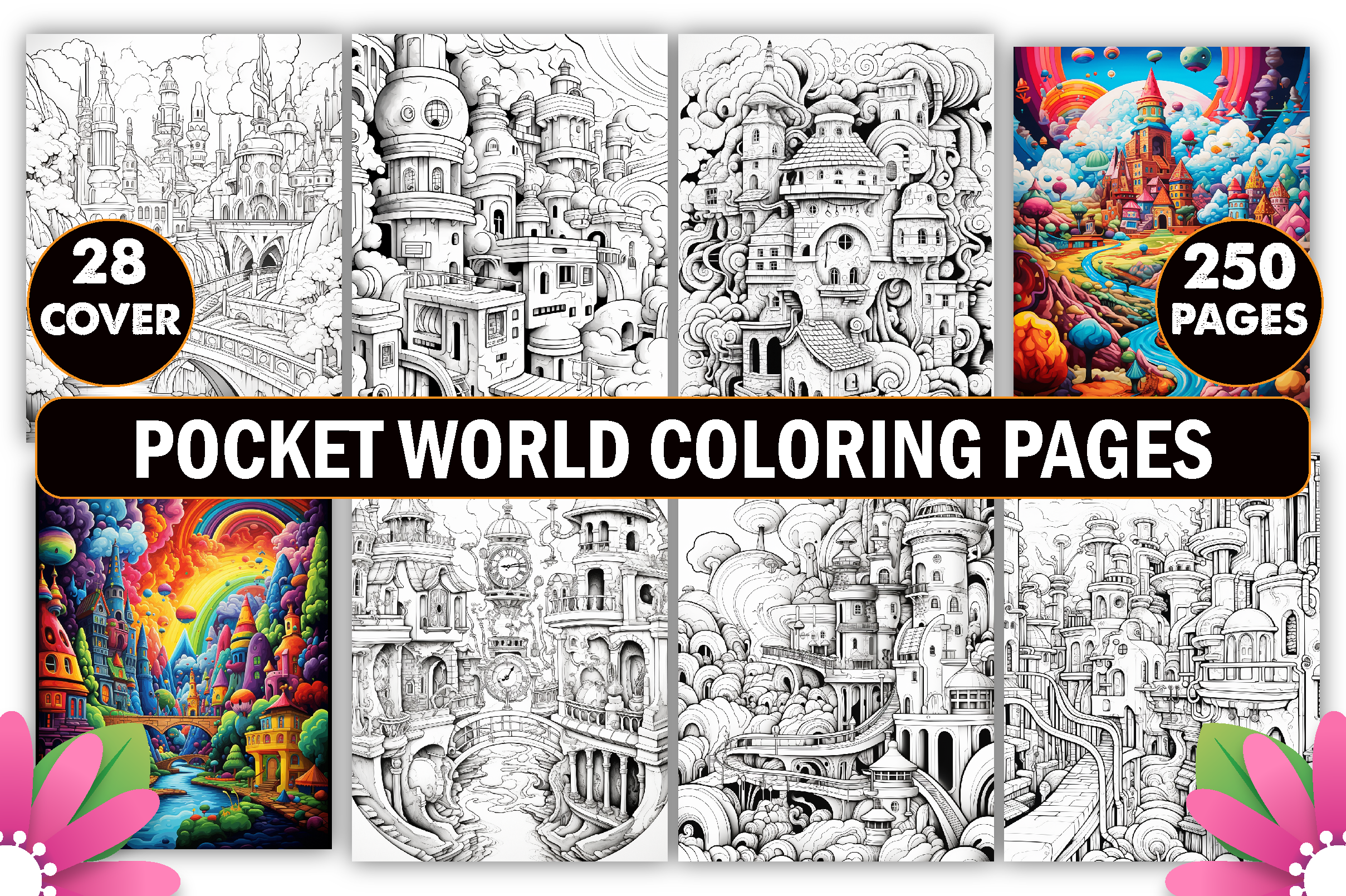 Pocket World Coloring Pages for Adults