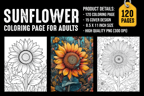 Sunflower Coloring Pages for Adults