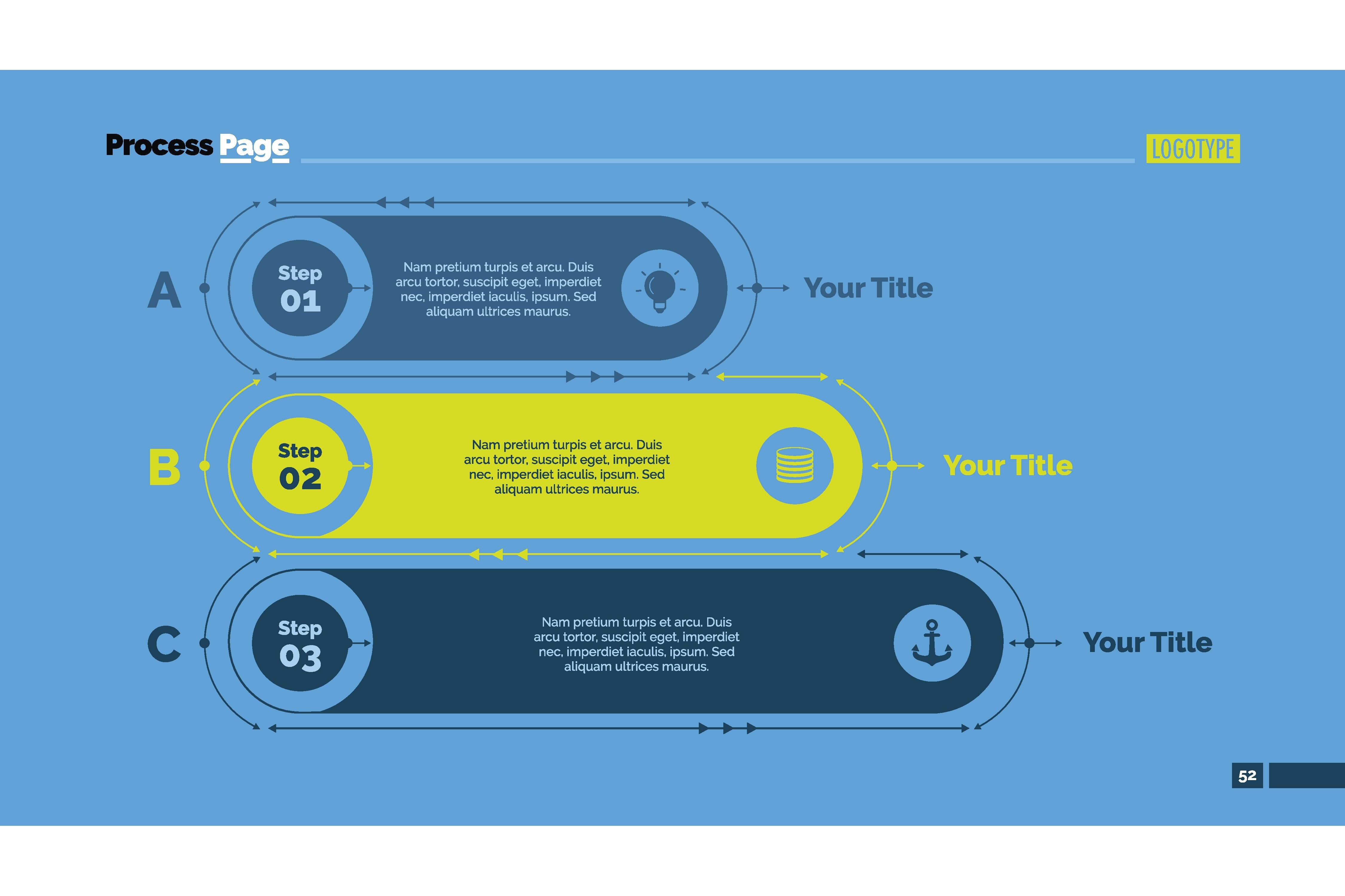 Three Points Process Chart. Business Dat Graphic by pch.vector ...