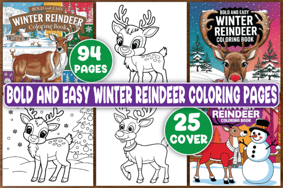 94 Bold Winter Reindeer Coloring Pages