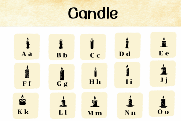 Candle Font PNG with transparent background - Preview 1