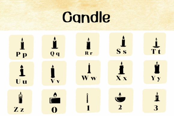Candle Font PNG with transparent background - Preview 2