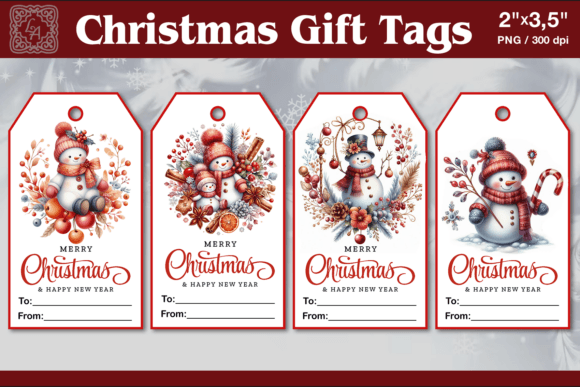Christmas Gift Tags| PNG Sublimation