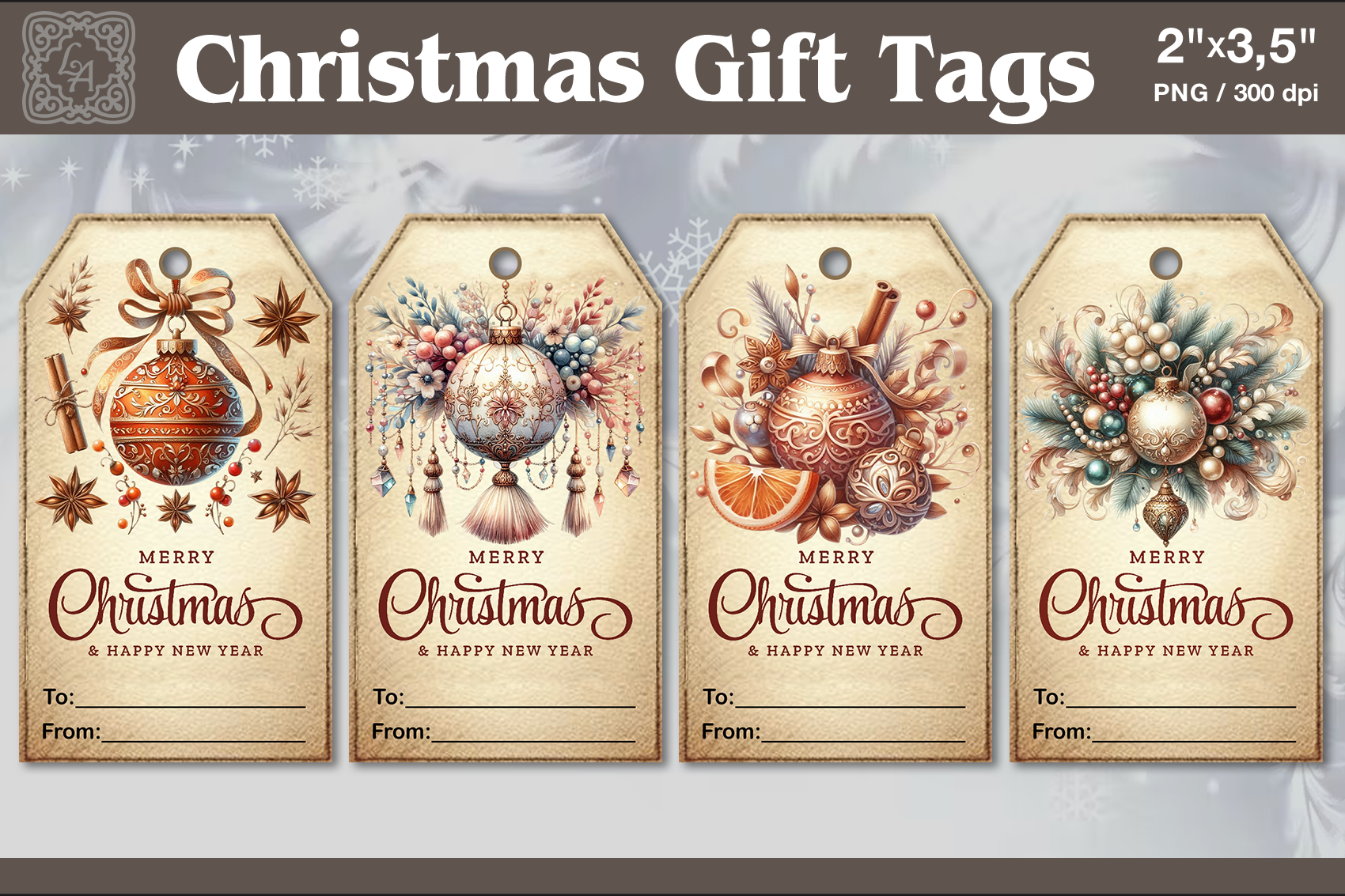 Christmas Gift Tags| PNG Sublimation