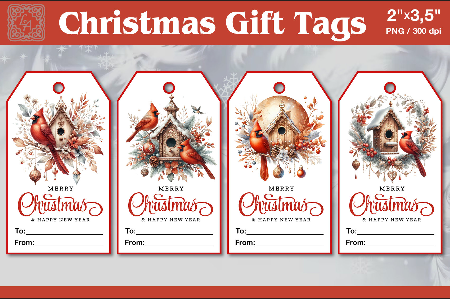 Christmas Gift Tags| PNG Sublimation