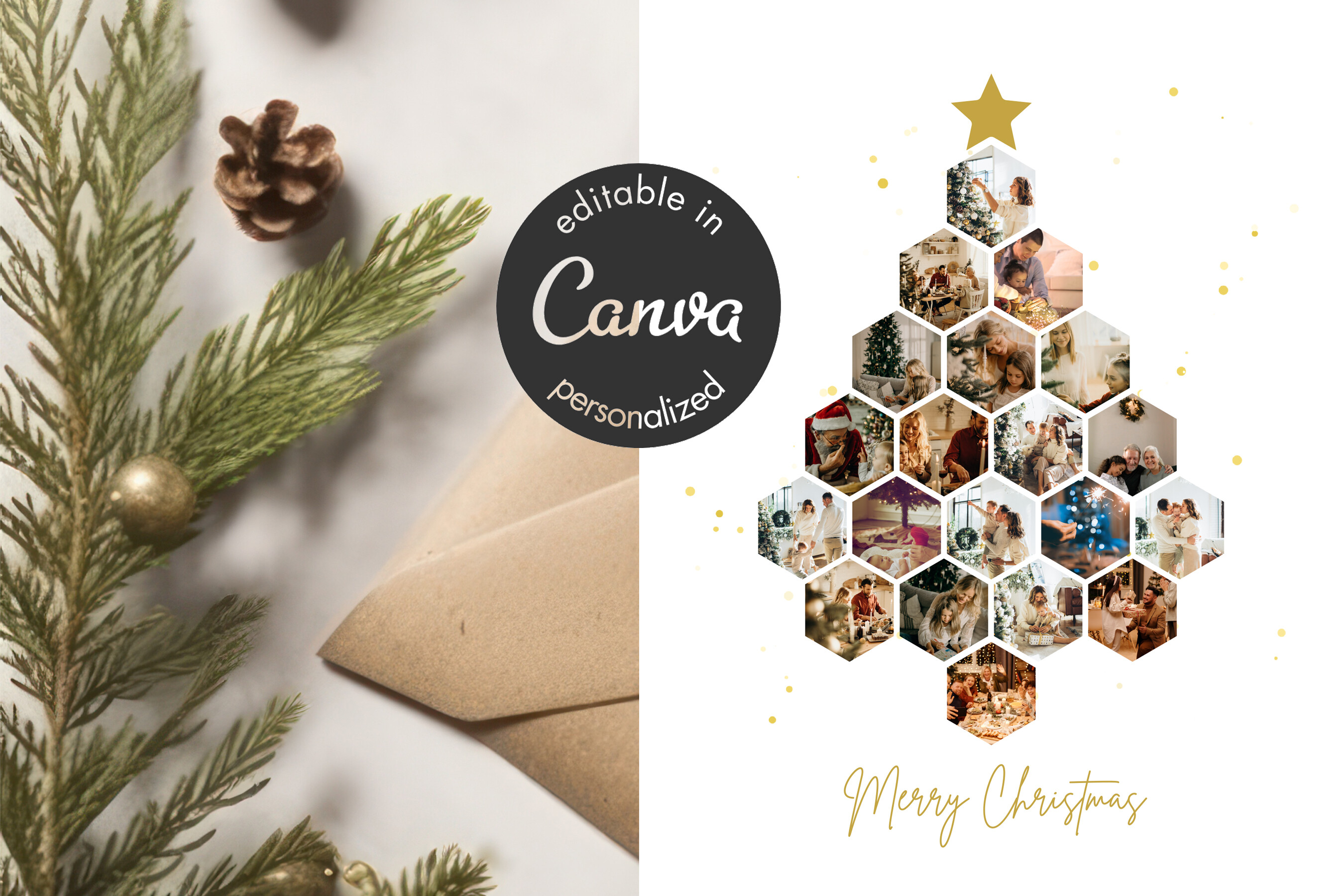 Christmas Tree Photo Canva Template Card
