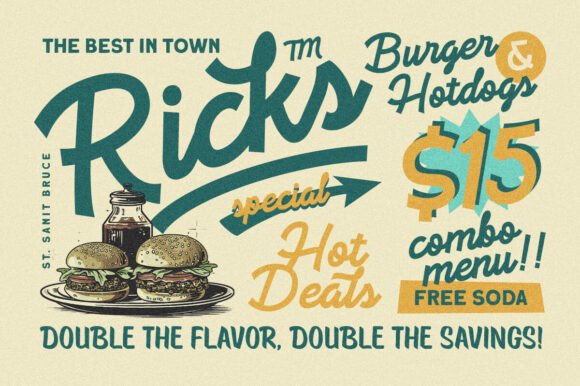 Rustic Caravan Font PNG with transparent background - Preview 2