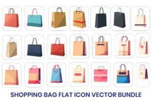Shopping Bag Flat Icon Vector Bundle Graphic by MD ABDUL MOMIN ...