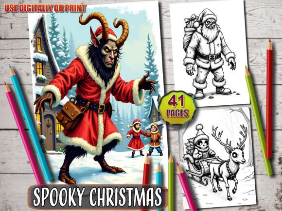 41 Spooky Christmas Coloring Pages
