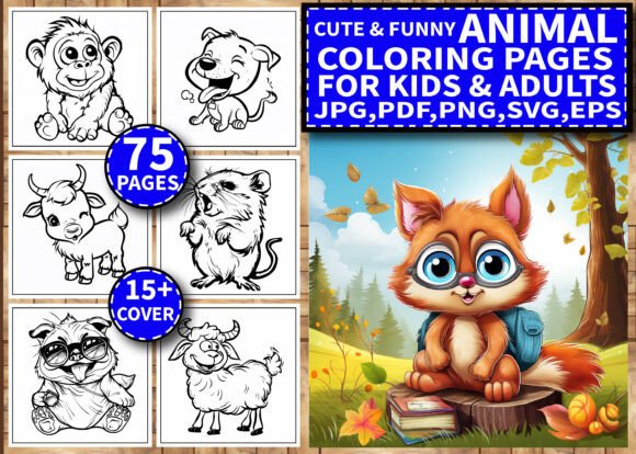 75 Cute & Funny Animal Coloring Pages