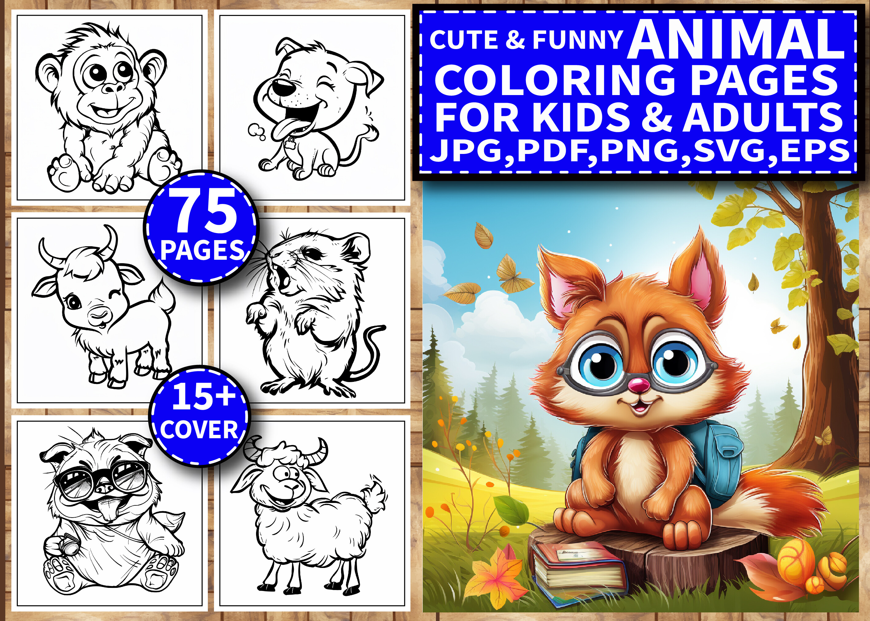75 Cute & Funny Animal Coloring Pages