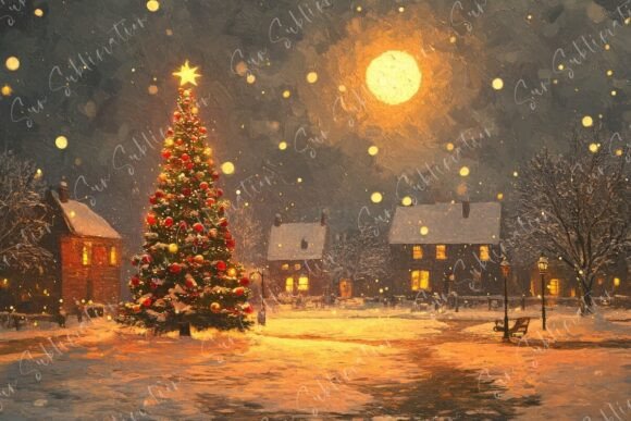 A Beautiful Winter Night Scene