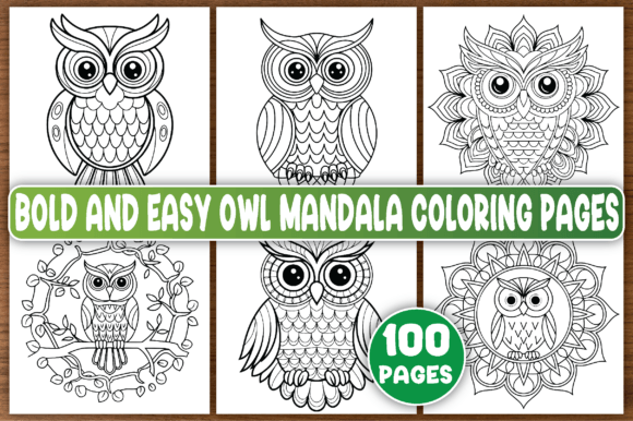 Bold and Easy Owl Mandala Coloring Pages