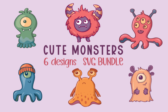 Cute Cartoon Monsters SVG Bundle