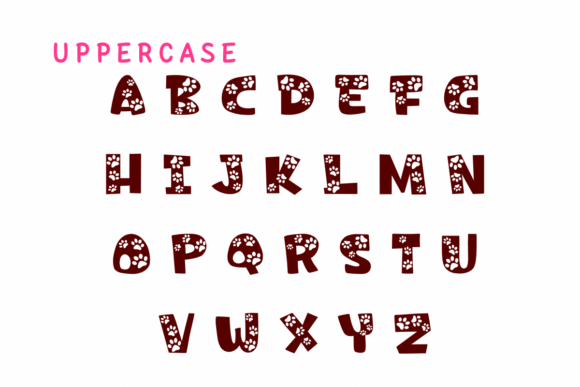 Footprints Dog Font - Preview 1