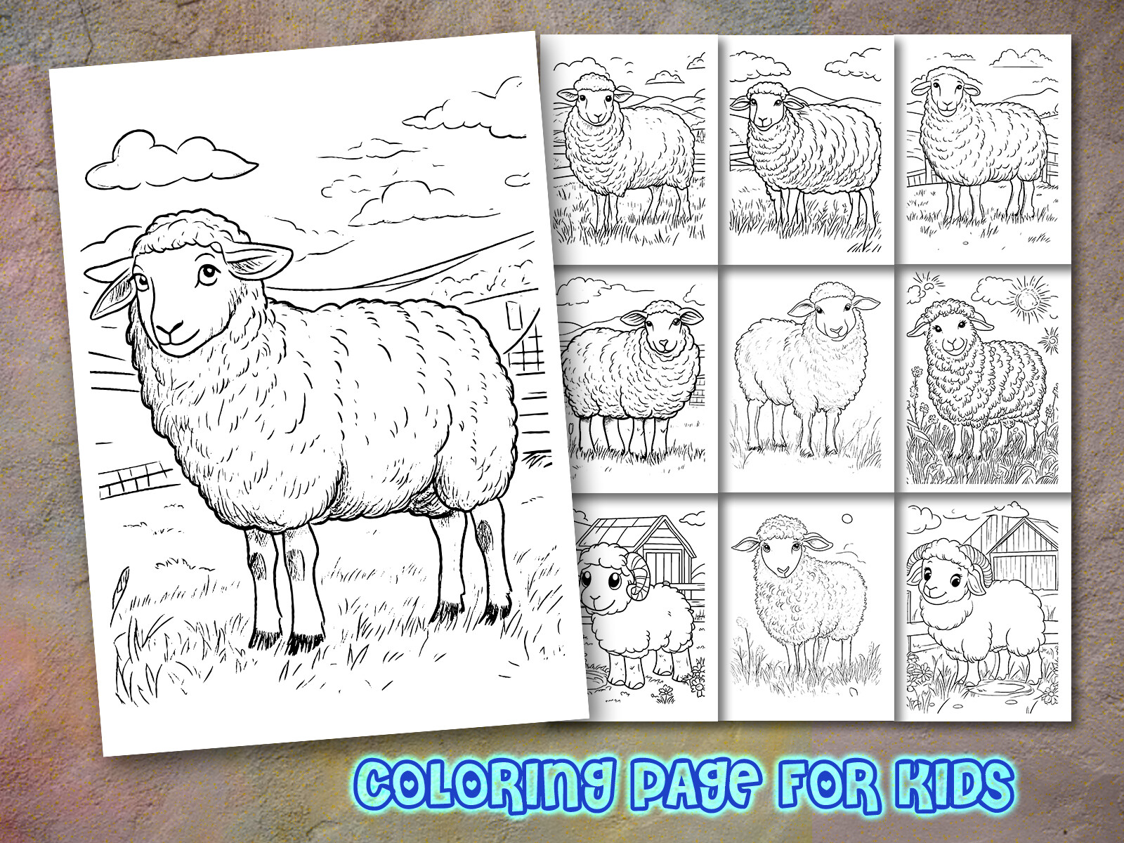 Sheep Coloring Page for Kdp Graphic by KDP GURU · Creative Fabrica
