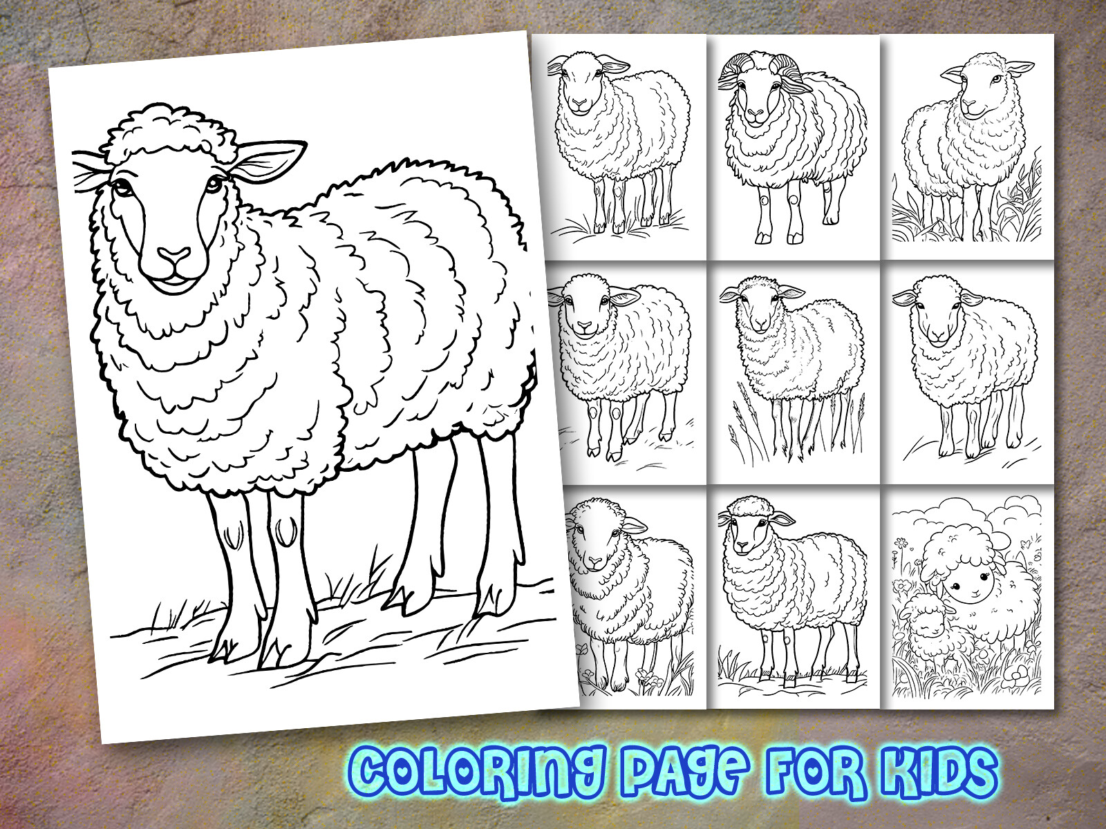 Sheep Coloring Page for Kdp Graphic by KDP GURU · Creative Fabrica