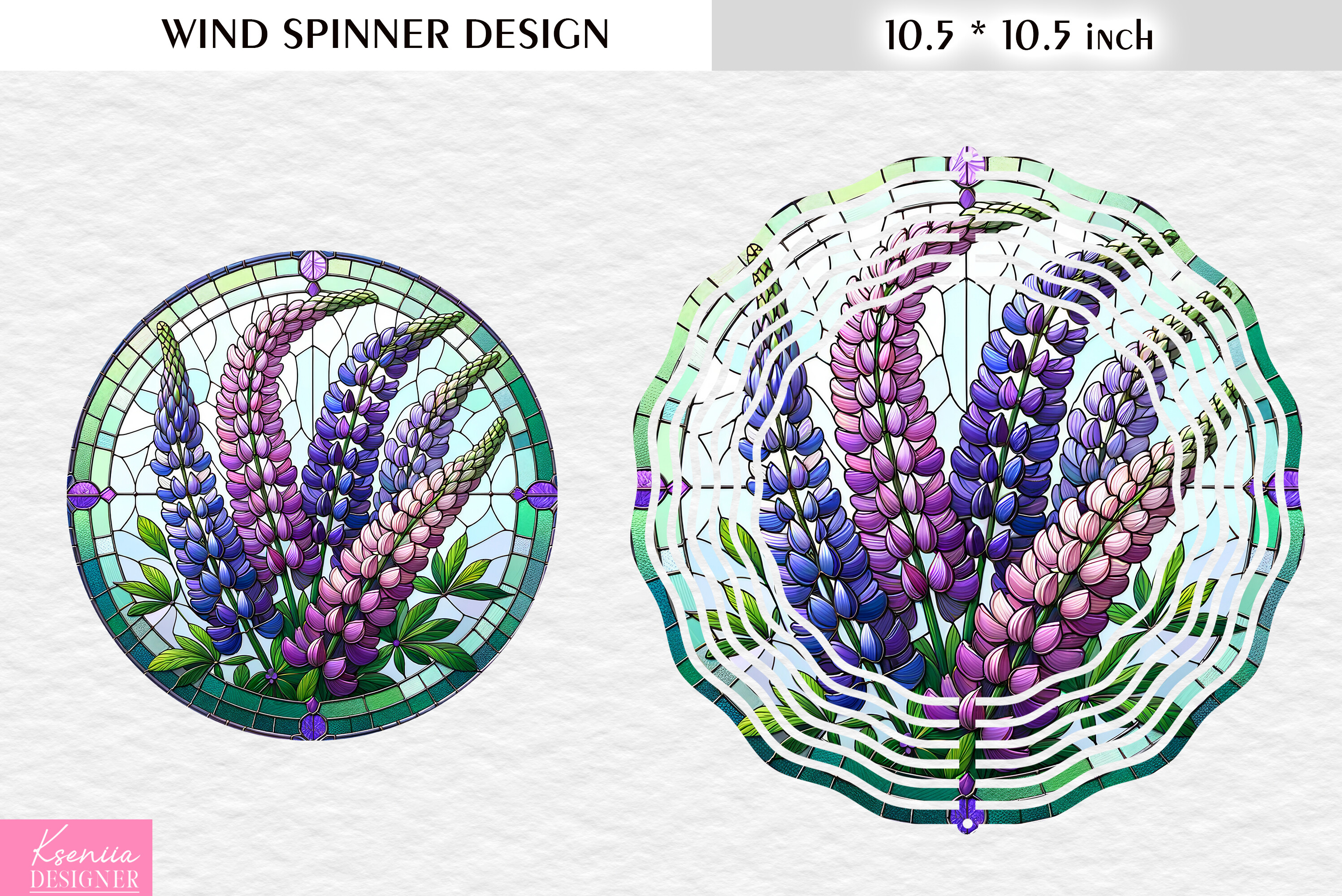 Stained Glass Wind Spinner Design Graphic by kseniia.designer ...