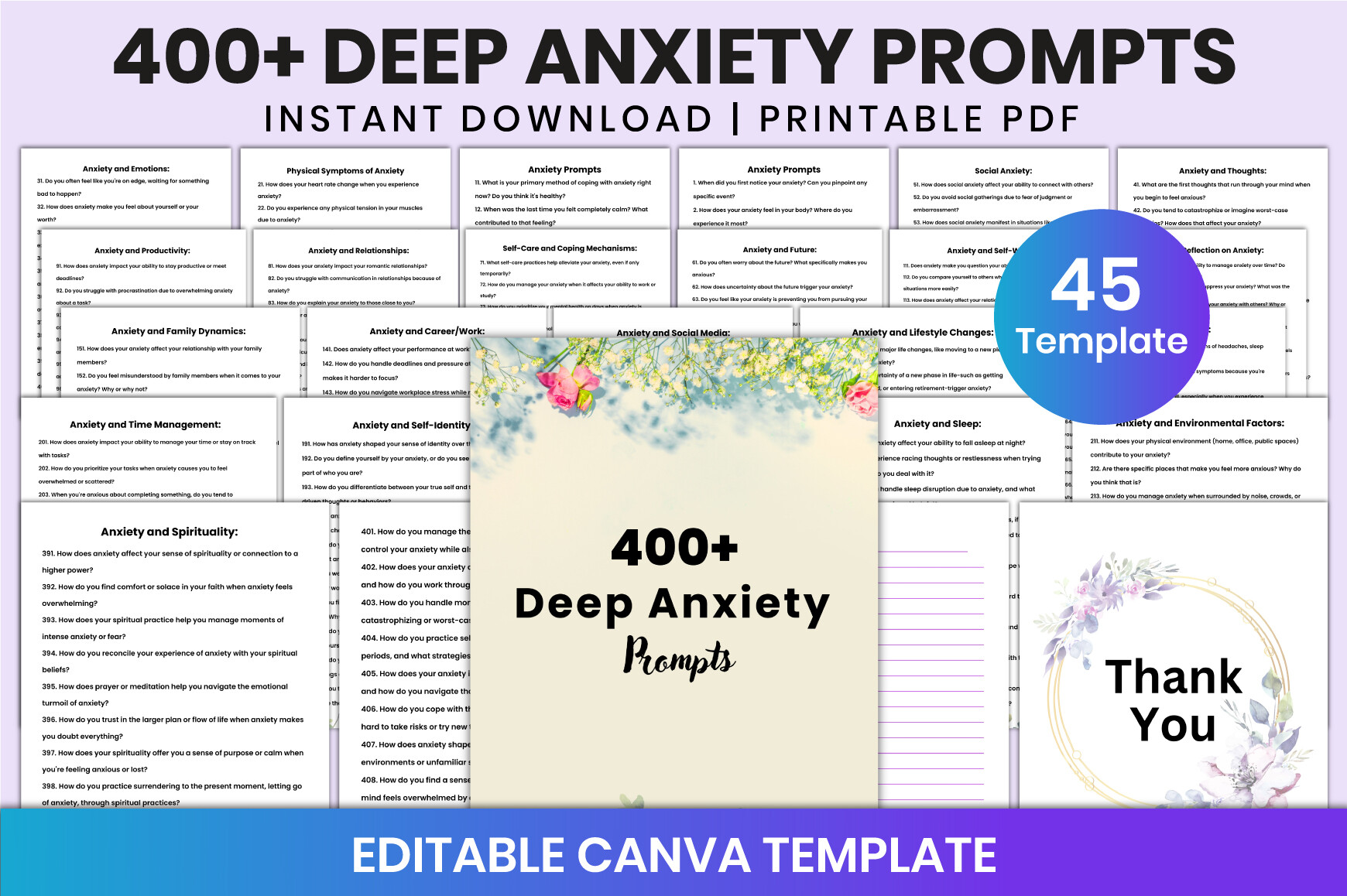 400+ Deep Anxiety Prompts for Canva Graphic by Shumaya · Creative Fabrica
