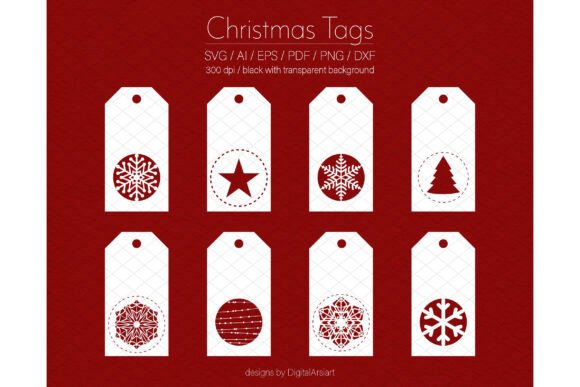 Christmas Gift Tags SVG Labels Vector Graphic Illustrations By DigitalArsiart