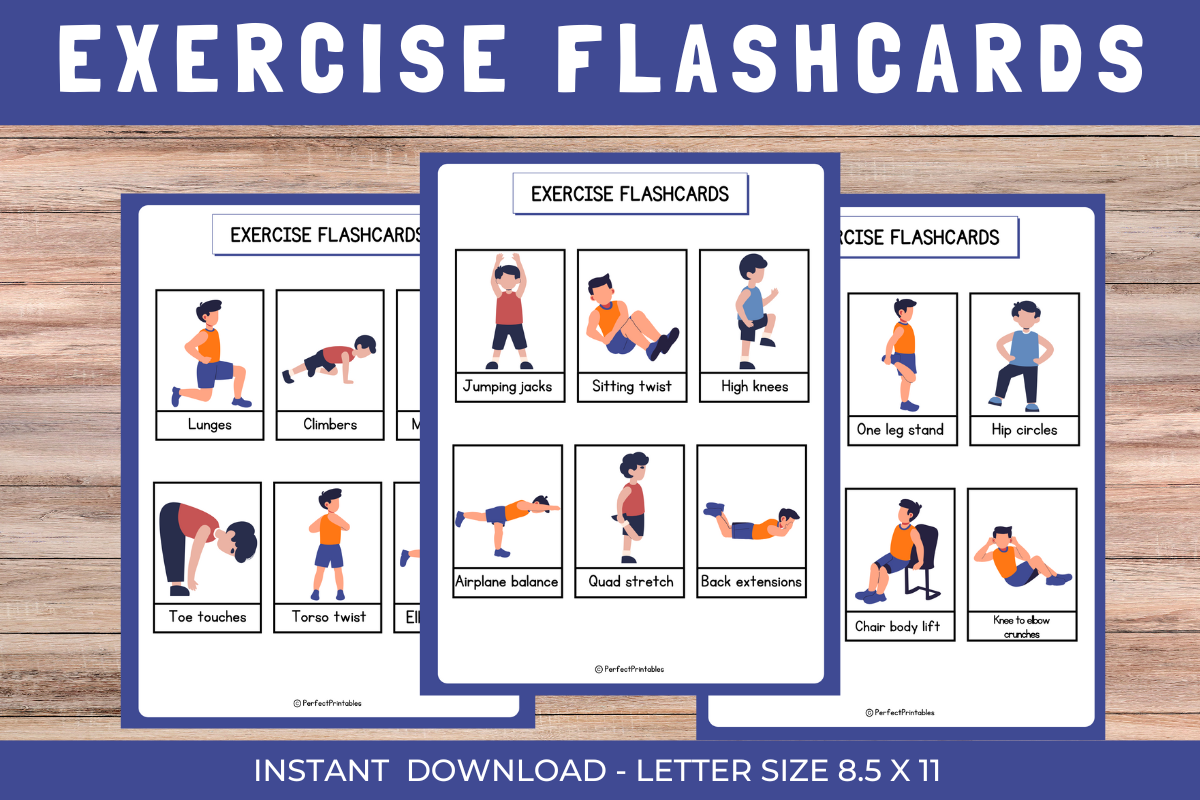 Exercise Flashcards Printable