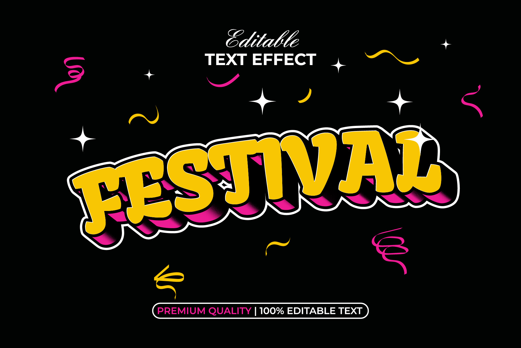 Fest Text Festival Text Effect Retro Style Graphic by Mockmenot · Creative Fabrica