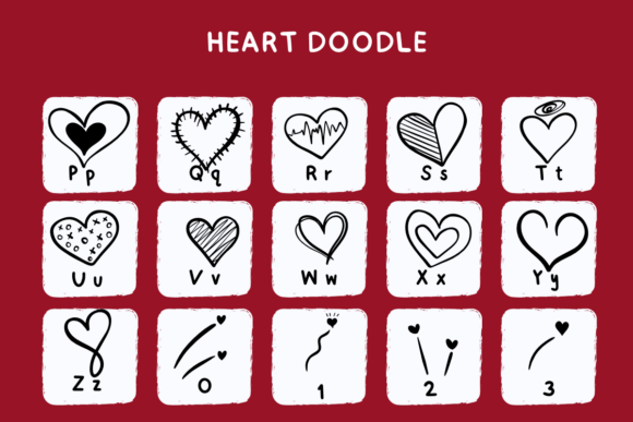 Heart Doodle Font - Preview 2